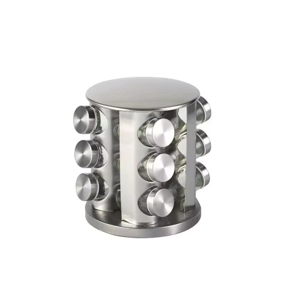 360 Rotating Rotating Spice Rack Food Grade Glass Seasoning Jar Set  Seasoning Storage