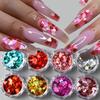 Nail Art Sequins Ins Romantic Valentine's Day 8 Bottles Of Mixed Size Love Laser Nail Sequins