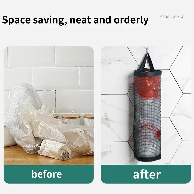 1-5pcs Garbage Bag Storage Kitchen Garbage Organizer Plastic Bag Holder Organizing Hanging Garbage Collection Storage Bags