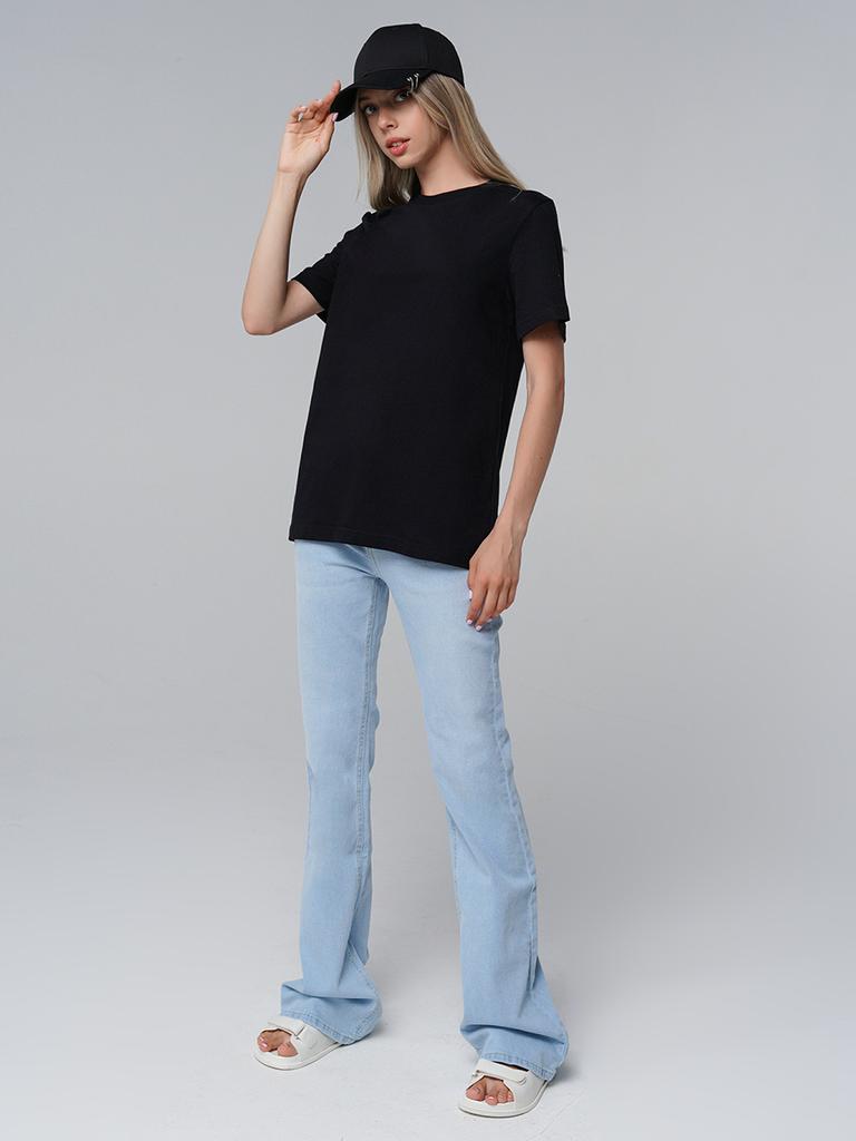 Summer T Shirts for Women Solid Casual Short Sleeves Tops 100% Cotton Oversize O Neck Tees