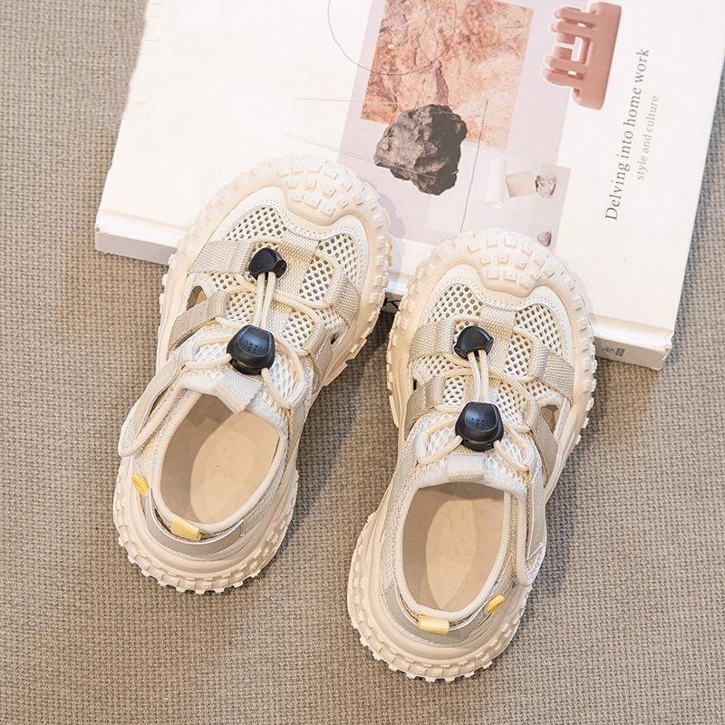 New Summer Style Girls' Sandals, Closed-Toe Sports Shoes, Children's Summer Shoes, Fashionable Hollow Mesh Shoes