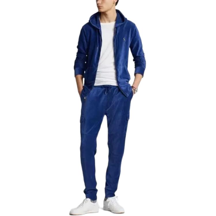 Polo Ralph Lauren Solid Logo Zip-Up Hoodie Men Outerwear Blue 710877154-001