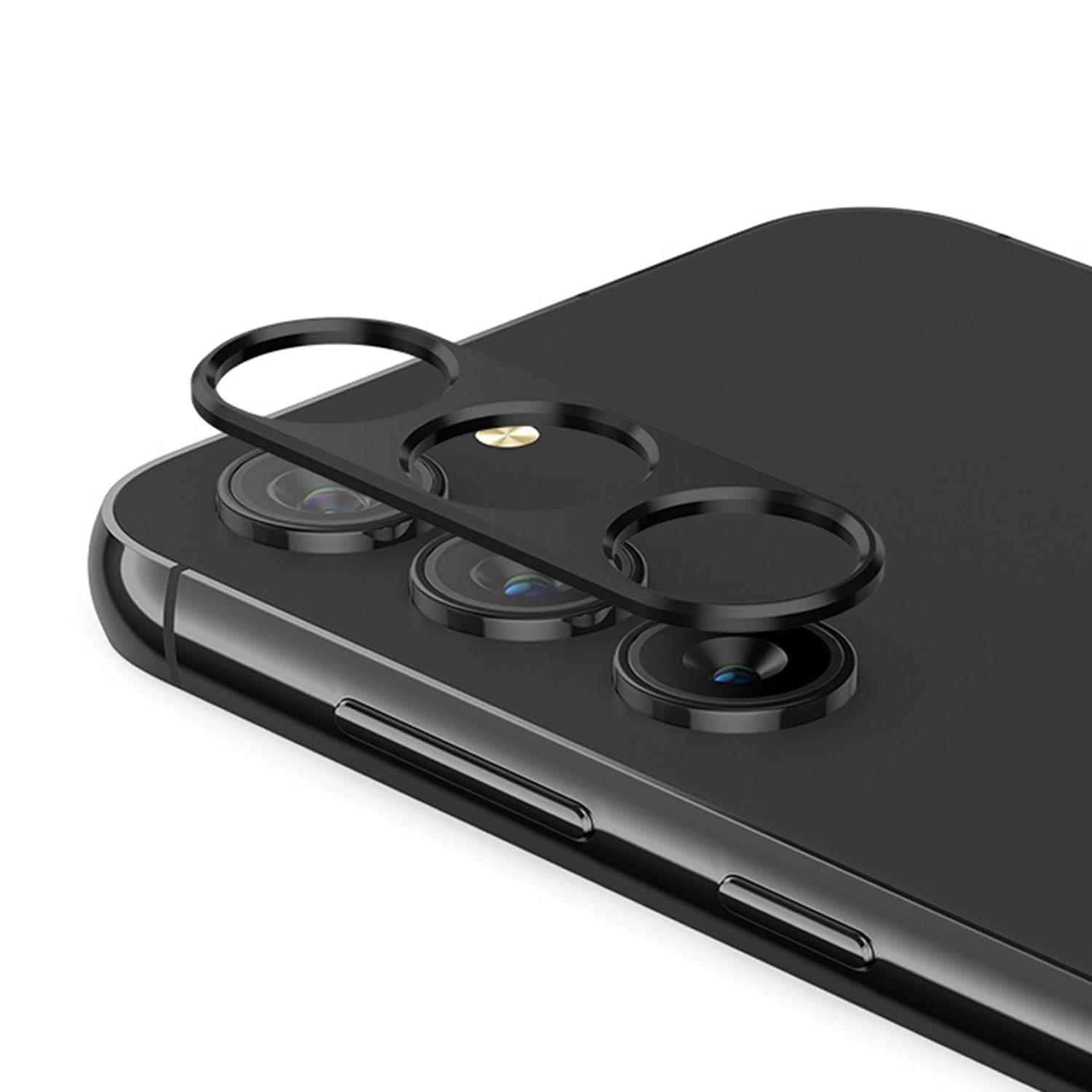 

For Samsung Galaxy S24 Hollow Lens Protector Aluminum Alloy Phone Camera Bezel Cover Black