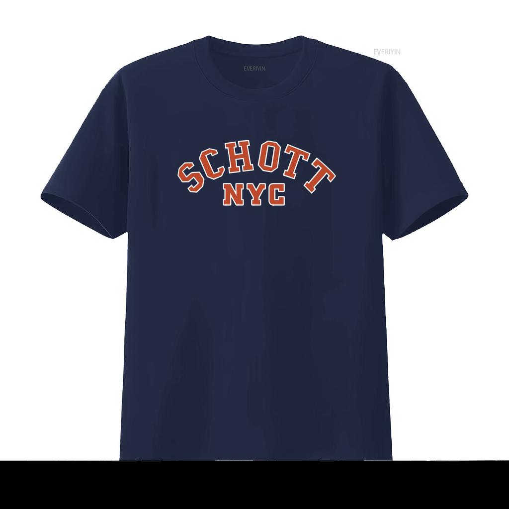 Schott NYC Big Logo Mens Black Small Crewneck T Shirt Size S Stylish and Comfortable for Men vintage Washed graphic