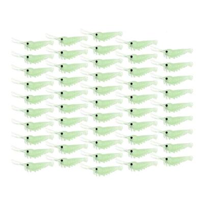 50Pcs Simulation Glowing Baits Soft Prawns Fishing Lures, Shrimp Fishing Tackle for Multiple Fishing Techniques