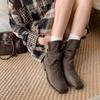 Fashion 2025 Autumn/Winter Women Boots Genuine Leather Women Shoes Square Toe Chunky Heel Shoes Ankle Boots Modern Chelsea Boots