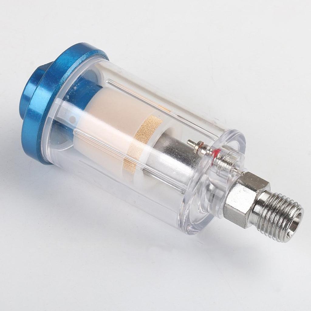 Water Oil Separator Filter Airbrush Filter Moisture Separator for Air Line Compressor Fitting, 1/4 Inch NPT Inlet