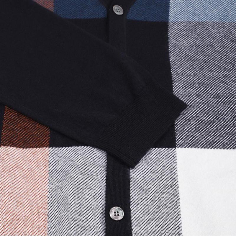 Daks Wool Blend Big Check Cardigan Dmp1swcd201n1