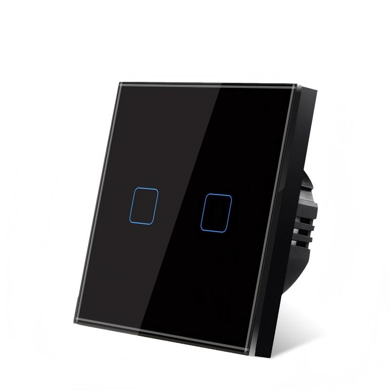 EU/UK No Neutral Wire Touch Wall Light Switch 1/2/3 Gang Single Live Wire Tempered Glass Panel for Home & Hotel /ODM Factory