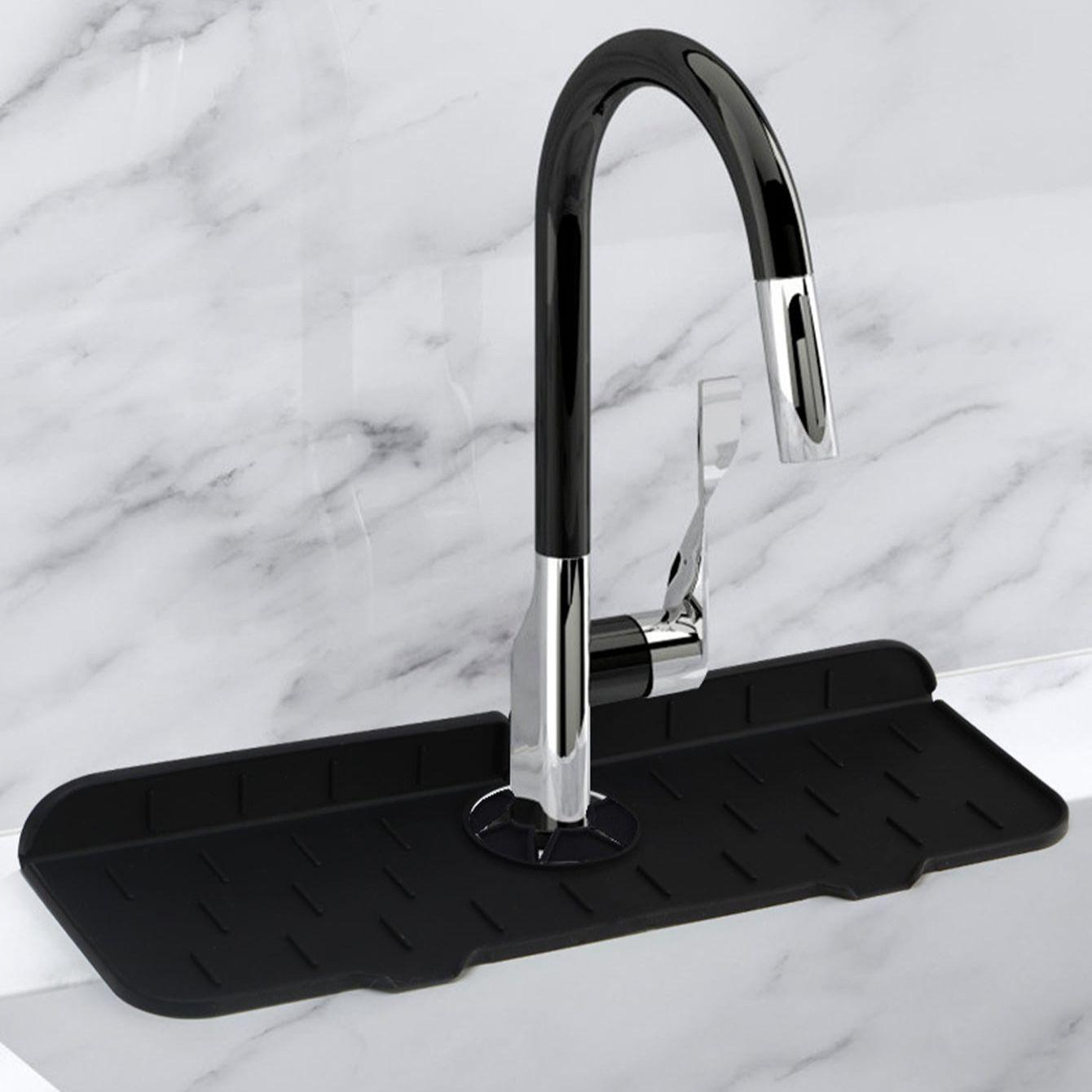 

1 шт. Защита от брызг для кухонной раковины, Кухонная защита для смесителя, Кухонная защита от брызг для раковины M&Strip чёрный