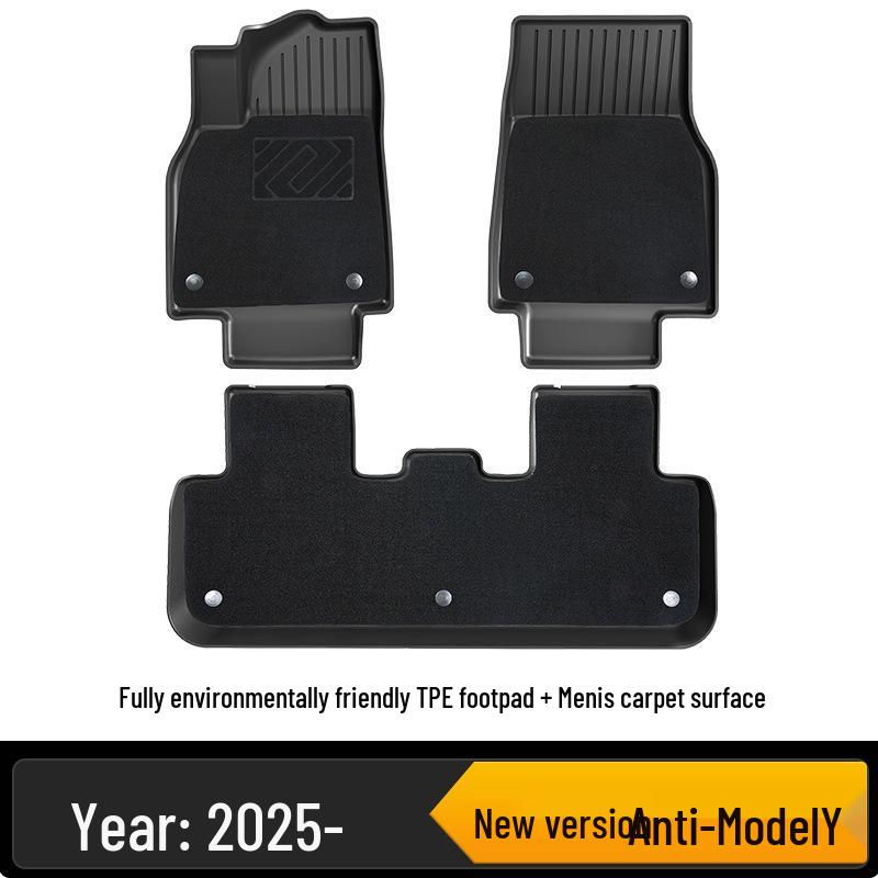 Passt für Tesla Model Y (25-Modell) Rechts- und Linkslenker: Vollständig umschlossene TPE-Fußmatten