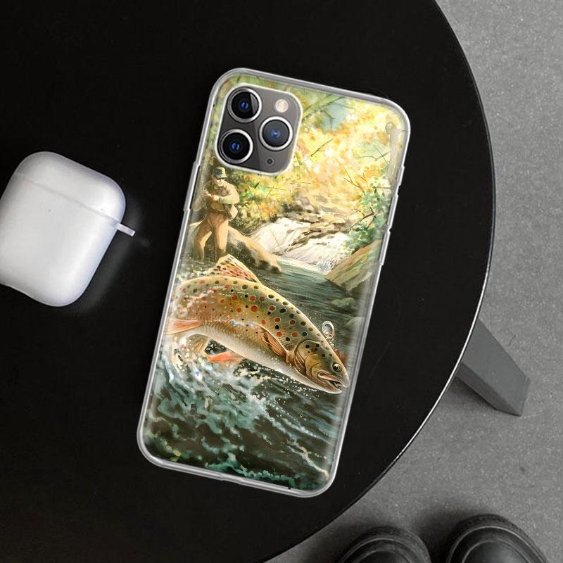 Carp Fish Fishing Rod Hook Phone Case Cover for iPhone 18 11 12 13 Mini 14 15 Plus 16 Pro Max 17 Air 7 8 + SE Art Customized Fundas