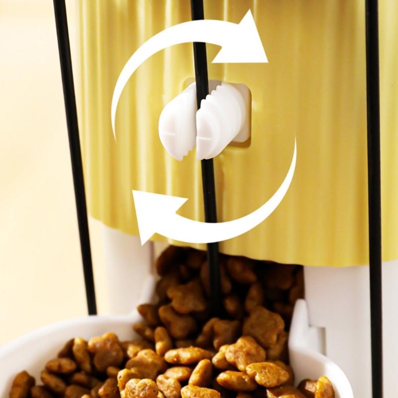 2PCS Cage Mounted Automatic Pet Food Water Dispenser with Cartoon Cats Design Easy Installation For Home Feeding Supply