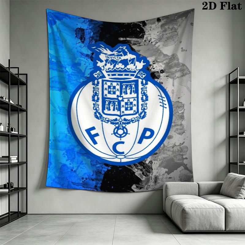 FC Porto Wall Tapestry Aesthetic Wall Hanging Printed Fabric Blanket Decorative Tapestries for Bedroom Living Room Home Decor
