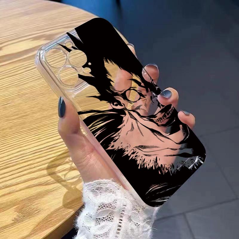 Anime Death Note Phone Case For iPhone 17 Air 16E 16 15 14 11 Pro Max Plus 13 12 Mini 8 7 X Transparent Shockproof Cover