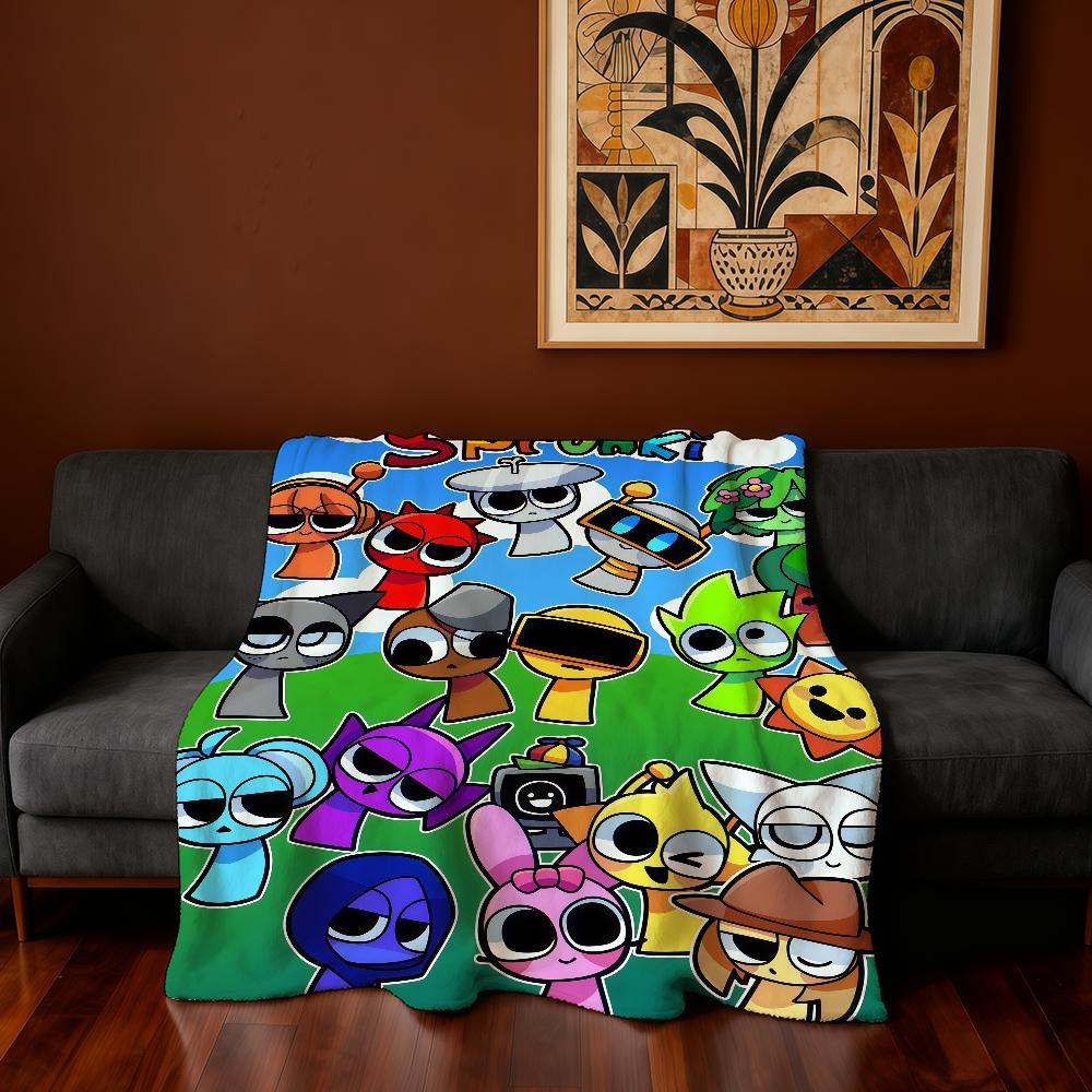 S-Sprunki Game I-Incredibox Blanket Super Warm Comfortable Plush Throw Blanket Child Home Sofa Bedroom Gift