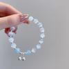 Fashion White Moonstone Natural Stone Beaded Moon Bracelet for Women Butterfly Wedding Bracelet Bohemian Jewelry Adjustable Gift
