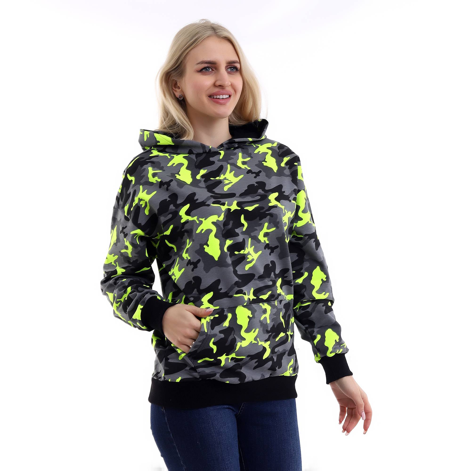 

Женский стиль, модная толстовка с капюшоном и длинными рукавами