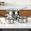 304 Stainless Steel Three-Ply Saucepan with Single Handle for Induction, Ideal for Baby Food, Noodles, and Household Cooking.