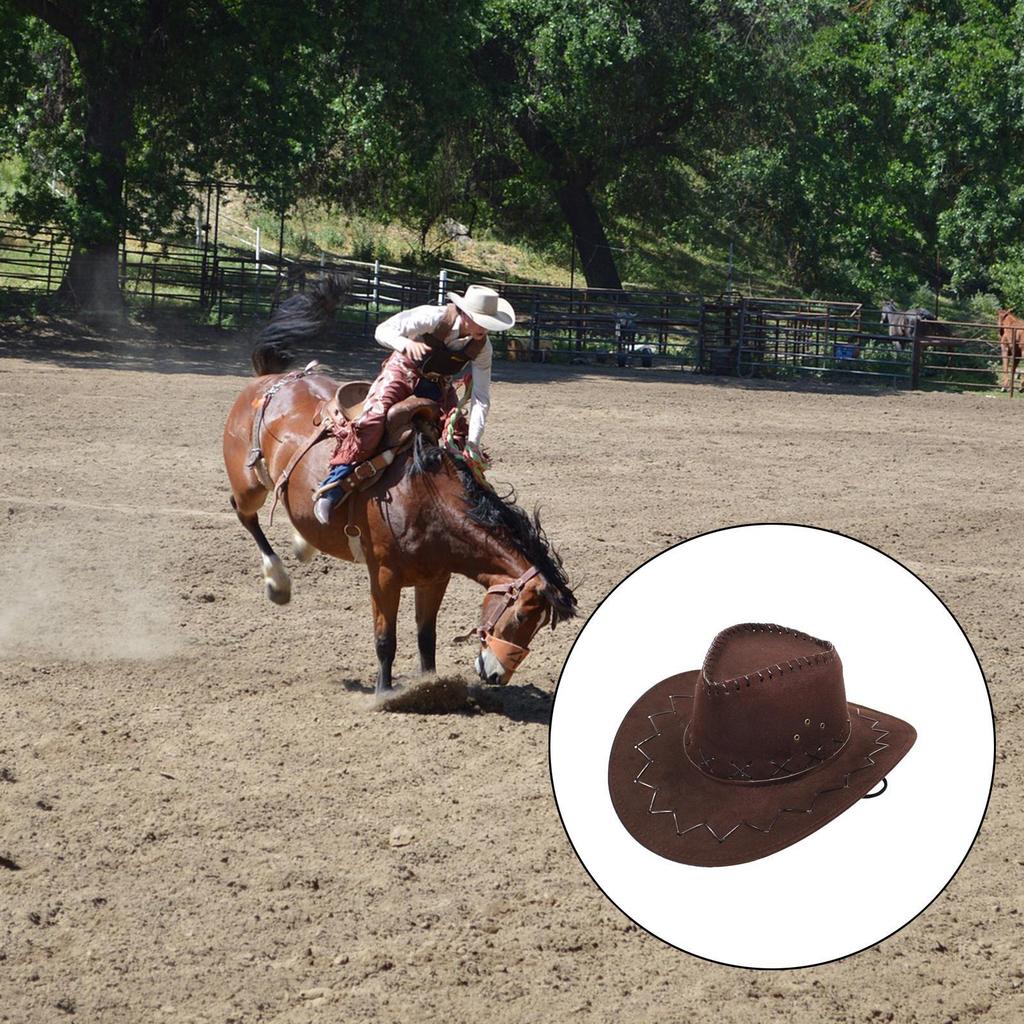 Large Brim Suede Western Cowboy Hat Anti-UV Outdoor Panama Fedora hats Kids