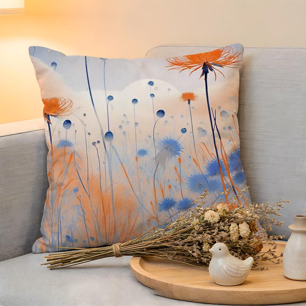 Cushion Cover  Linen  SkinFriendly Soft Decorative Case for Sofa Home Decor Cornflower Pillow Cover