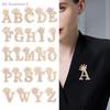 {Summer2} Fashion Crown 26 Initial Letters A To Z Rhinestone Brooches For Women Coat Dress Lapel Collar Pin Jewelry Accessries