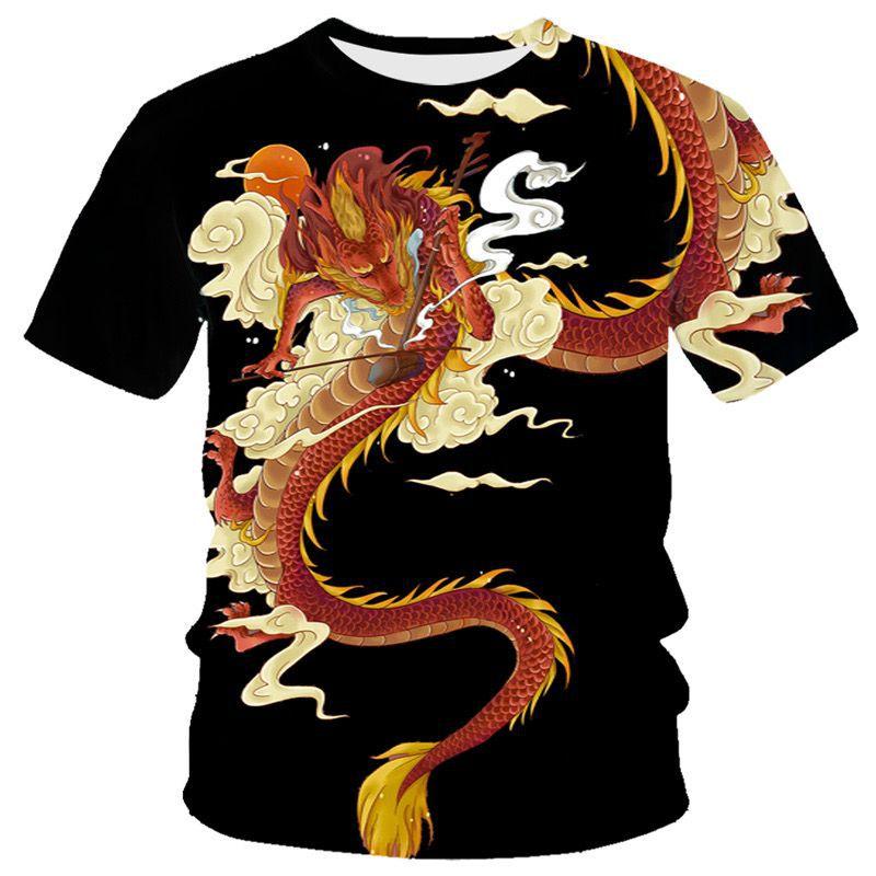 T-shirt Esclusivamente da Uomo, T-shirt a Maniche Corte Girocollo Stampata Digitalmente 3D 4XL