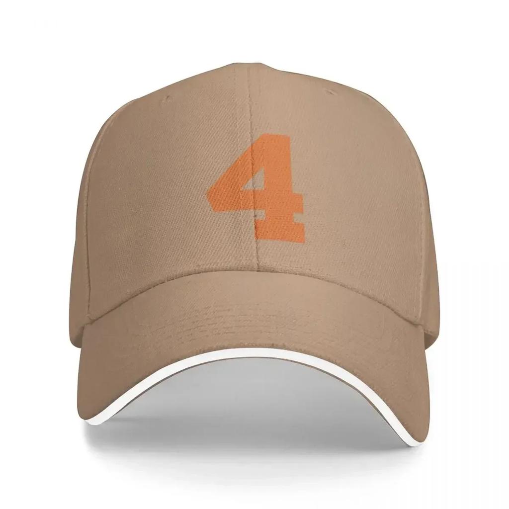 Number 4 Orange six Sports number 4 Baseball Cap Hood winter hats for Unisex For WoUnisex Unisexs