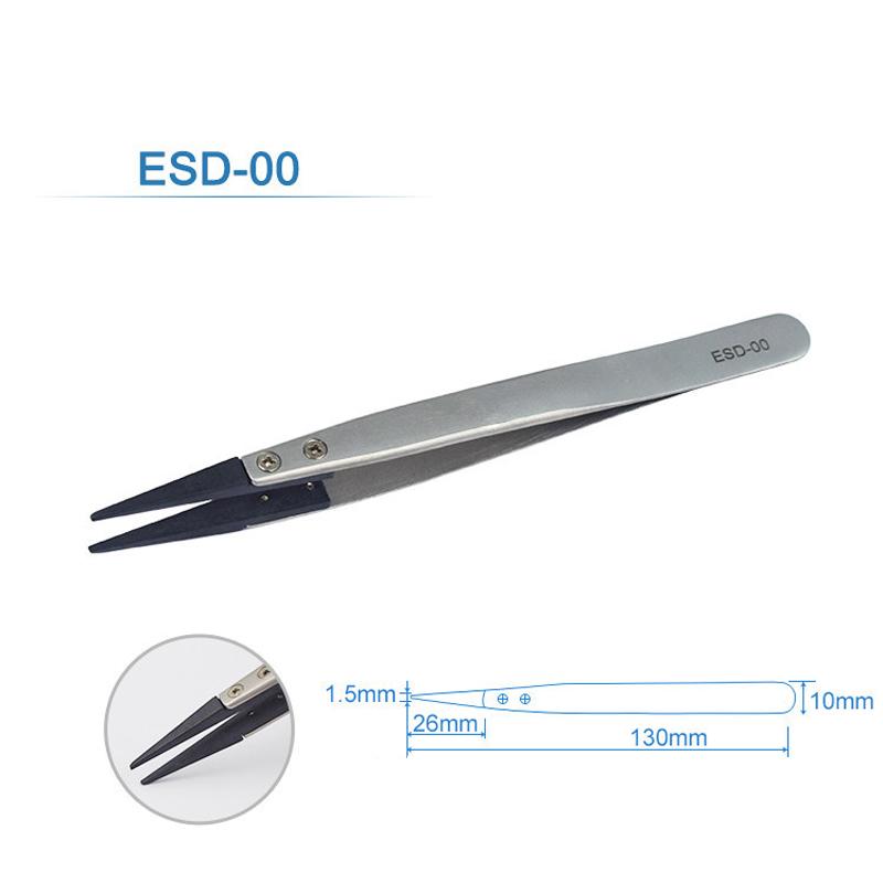 5/6PC Watch Hands Installation Work Tweezers Straight Elbow Handle Stainless Antistatic Plastic Tweezers ESD-259 ESD-259A ESD-7A