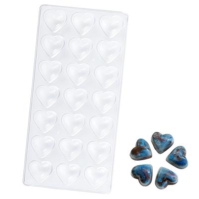 RuiChy Schokoladenform, Herzförmige Schokoladenform, 21 Vertiefungen, 3D Klare Plastik-Geleeform, Bonbonform, Pralinenform, Mousseform, DIY,