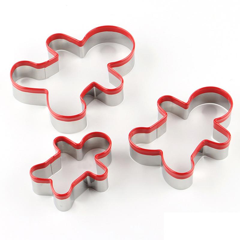 3Pcs/Set Cookie Cutter 430 Stainless Steel + PVC Sandwich Cutting Mold (BPA Free, No FDA)