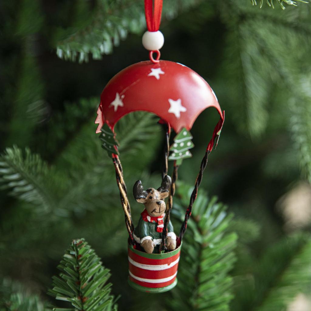 Figurky Santa Clause v letadle Vtipný letící Santa Claus Sněhulák v letadle