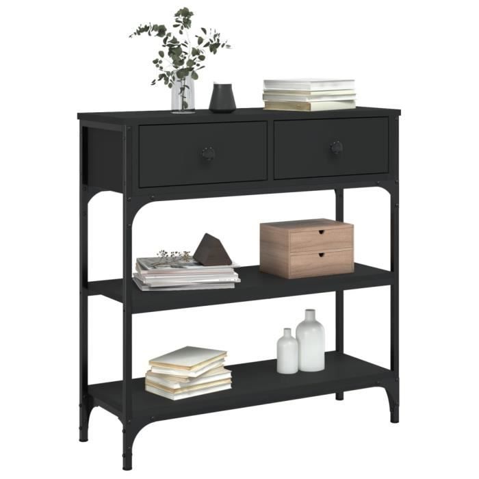 VidaXL Table console noir 72,5x25x75 cm bois d'ingénierie 834185