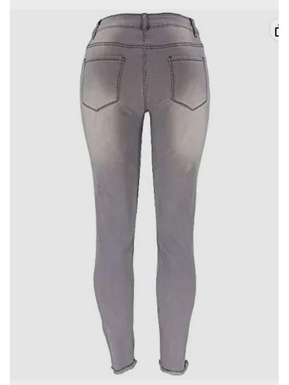 High Waist Elastic Distressed Jeans for Women