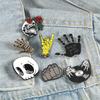 Broche estilo punk mago bruxo crânio vampiro rosa pino de botão jaquetas jeans broches emblema presentes joias góticas dropshipping
