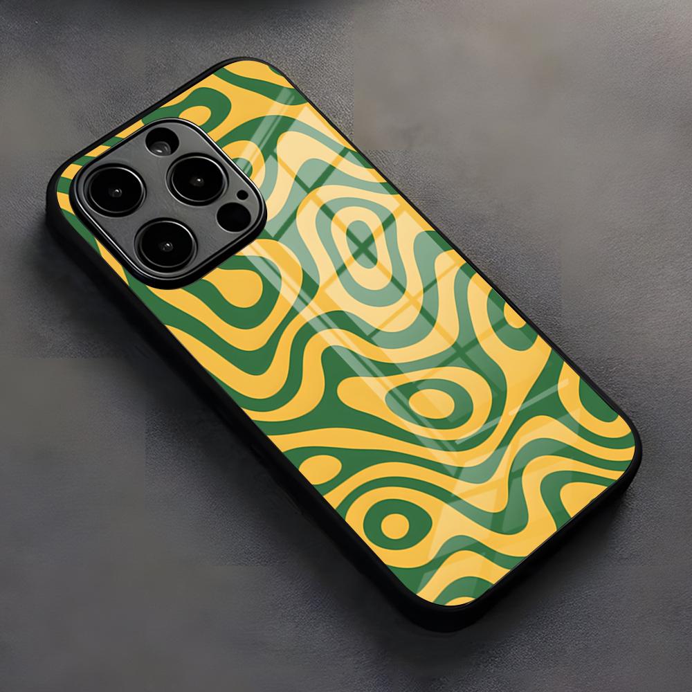

Green Texture Phone Case For IPhone 17 Pro Max 16 15 14 Pro Max 13 11 X Xs Xr 8 7Plus Glass Cover iPhone 14
