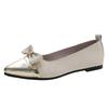 French pointed head color matching light mouth single shoes female 2025 spring and autumn new fairy style gentle and versatile flat shoes beige