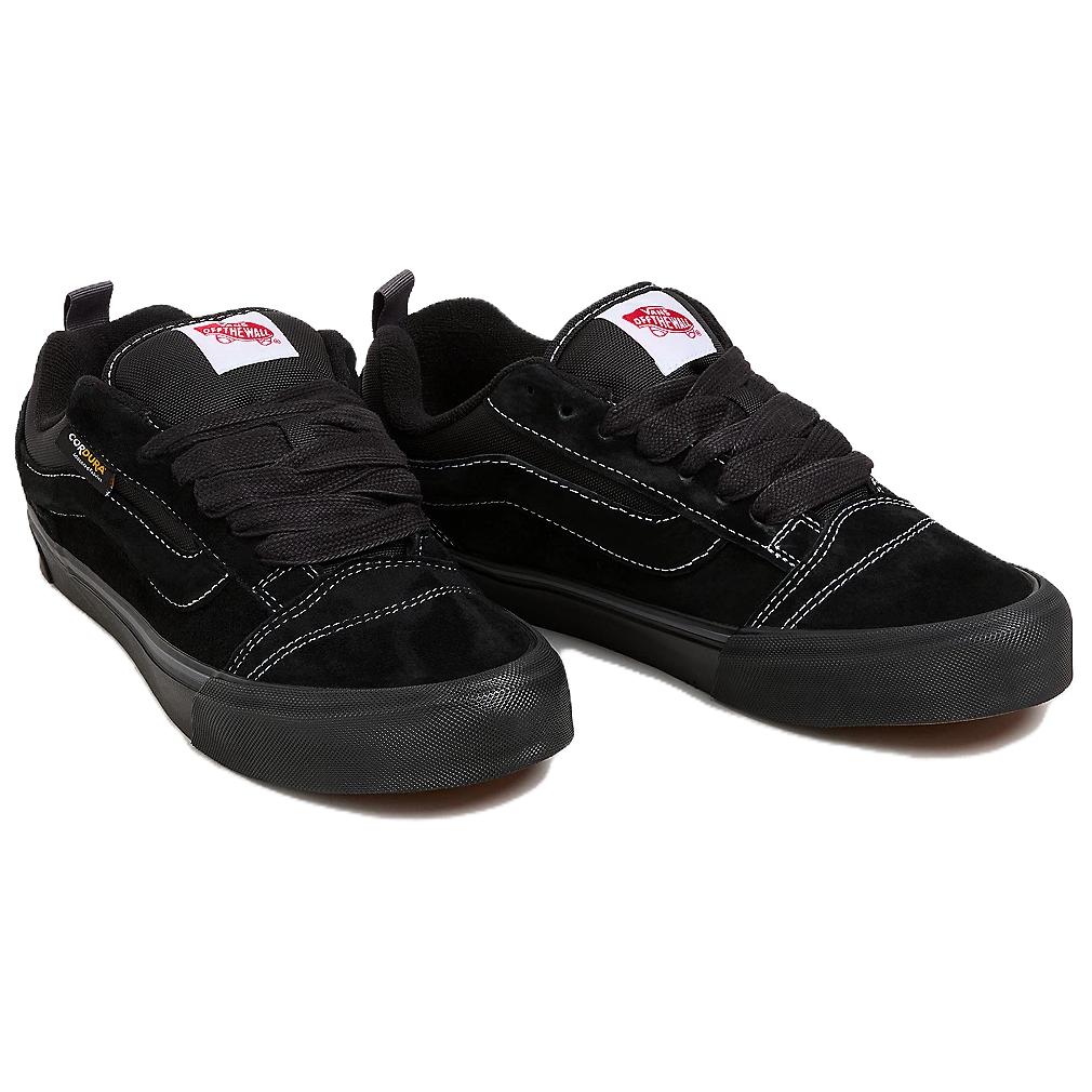 Vans Knu Skool Puffy Tongue 3D Molded Sidestripe Oversized Chunky Laces Unisex Black Suede Canvas VN000CRPBMA