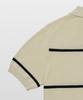 MANNERGRAM Textured Striped 100% Cotton Polo Short Sleeve Knit Cream