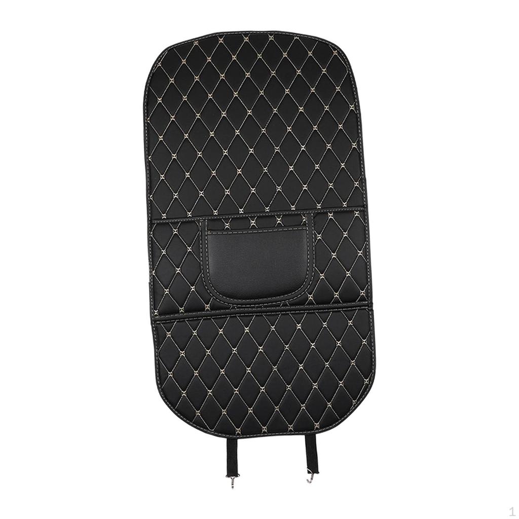 PU Leather Seat Anti Kick Mats Universal with Storage Bag Holder Waterproof for Truck