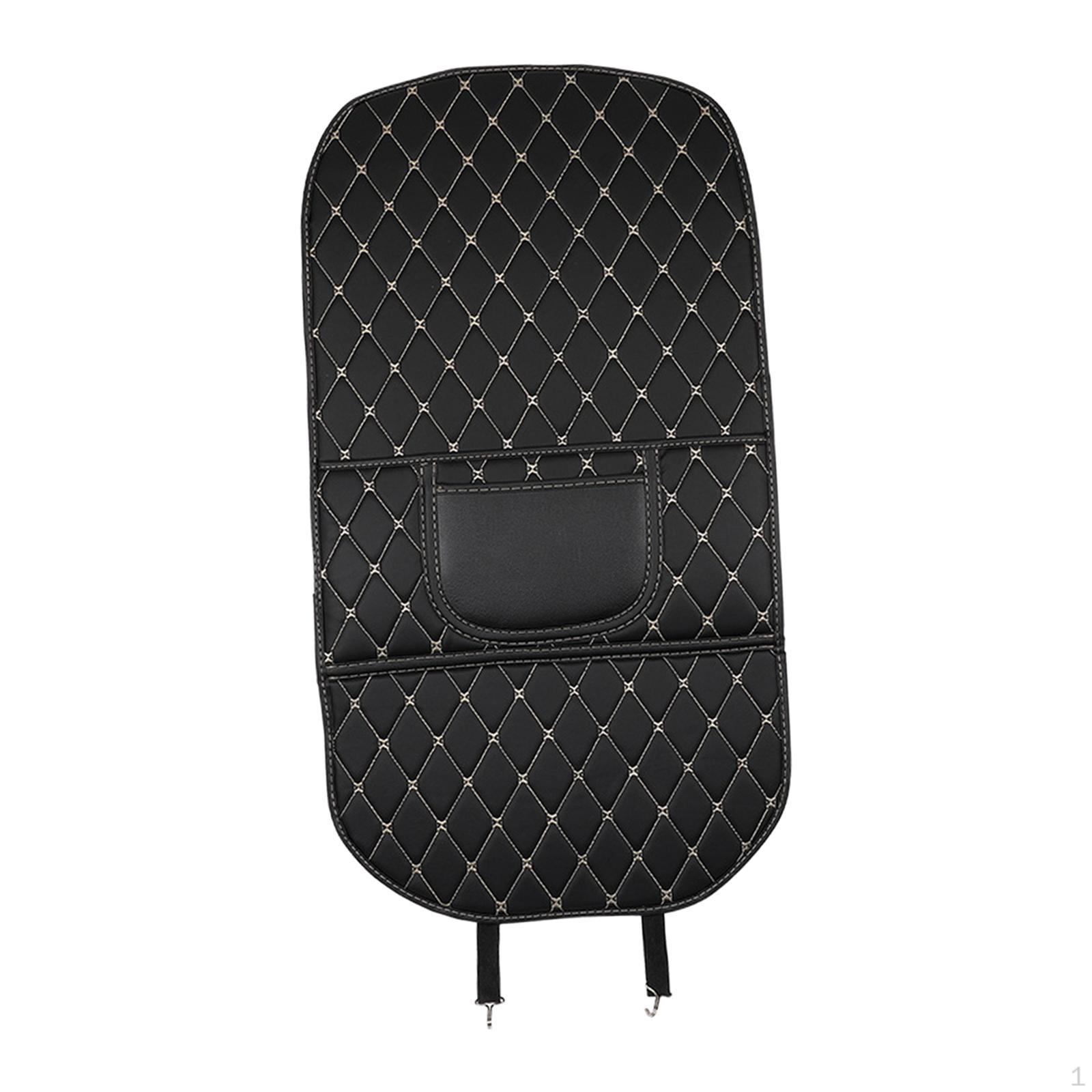 

PU Leather Seat anti Kick Mats Universal with Storage Bag Holder Waterproof for Truck 82cmx43cm