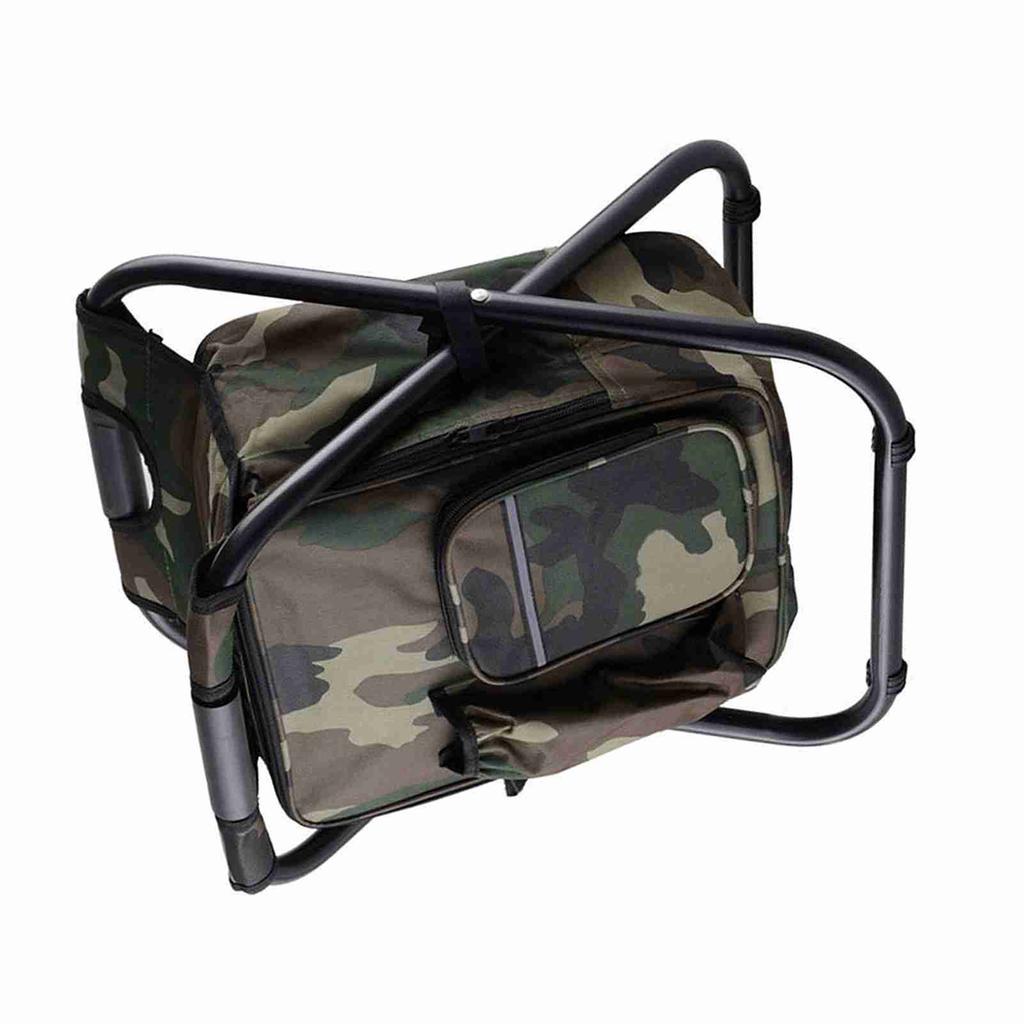 Portable Ice Chair Cooling Seat Ice Stool Foldable Insulated Ice Pack Stool with Dual shoulder Straps Perfect for