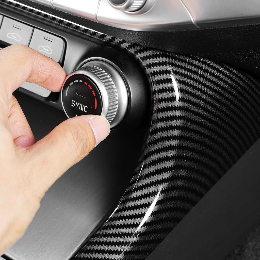 YOUTOOCAR Carbon Fiber Pattern Climate Control Panel Trim Frame Cover Compatible with Kia Stinger 2018-2023 Accessories