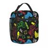 Videospiel-Controller Pixel-Stil Thermisch isolierte Lunchtasche für Reisen Tragbare Lebensmittelbehälter-Taschen Thermokühlende Brotdose