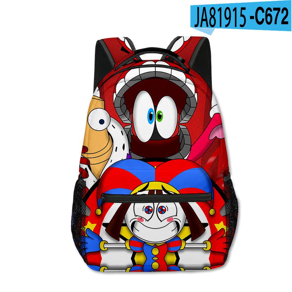 Magic Digital Circus School Bag Elementary And Secondary School Backpack Cartoon Children'S Backpack Men'S And Women'S Casual Backpack Full Print