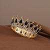European Princess Queen Tiara Round Baroque Pageant Crowns Crystal Full Crown King Tiaras Bridal Wedding Hair Accessories