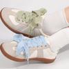 Crinkled Border Shoestrings Pair Ventilated Permanent Substance Easy Installation Multiple Shoe Styles