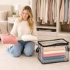 Large Thickened Transparent Plastic Storage Bag with Zipper Handles for Clothes Moving Box Cover Organizer for Home Dormitory Closet Storage Box
