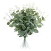 20Pcs Green Color Fake Eucalyptus Plants Decoration Artificial Plants Bouquets  Wedding Decor