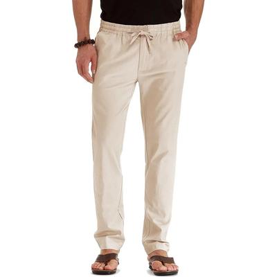 Pantalones Largos de Algodón y Lino para Hombre, Nuevos de Primavera Verano, Pantalones Casuales para Vacaciones en Hawái, Pierna Recta, Pantalones de Chándal Ligeros